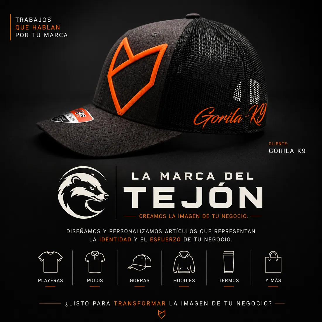 Ejemplo conceptual de diseño aplicado en una gorra personalizada