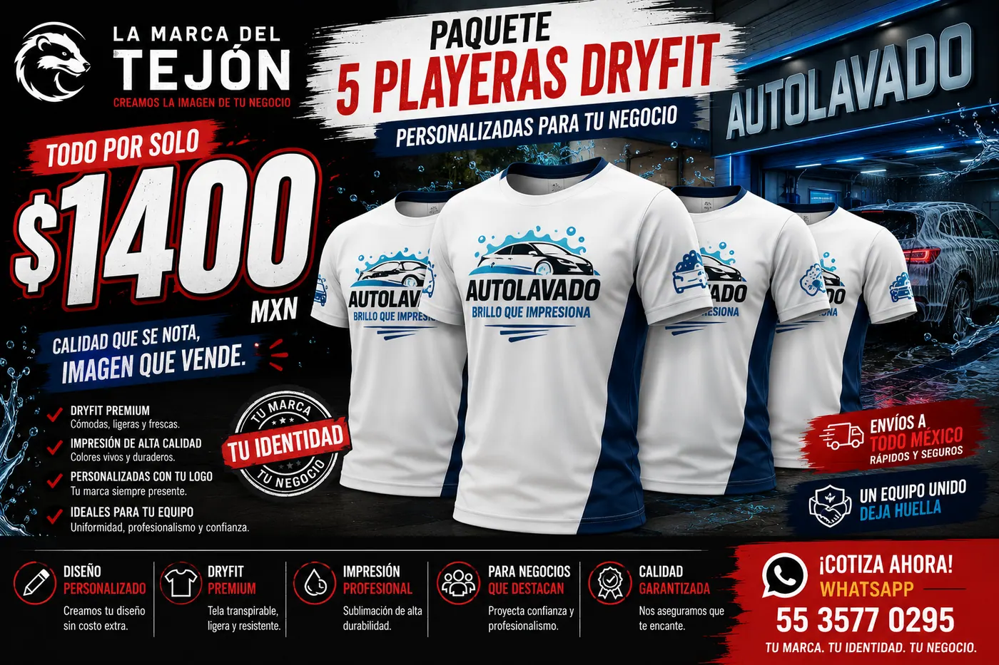 Propuesta visual de playeras personalizadas para un equipo de trabajo